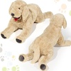 image:imageGeosar 394 Dog Stuffed Animals Plush Soft Cuddly Golden Retriever Plush Toys Large Stuffed Dog Hugging Pillow Gifts for Valentines Kids Girls Boys Birthday275 Inch