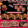 image:imageGeosar 4 Pcs 6562 ft Christmas Tree Fairy Ribbon Lights Lighted Ribbon Garland for Christmas Tree Xmas Decorations for Indoor Outdoor Party Decorations Warm WhiteGoldRed