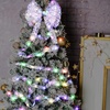 image:imageGeosar 4 Pcs 6562 ft Christmas Tree Fairy Ribbon Lights Lighted Ribbon Garland for Christmas Tree Xmas Decorations for Indoor Outdoor Party Decorations Warm WhiteGoldSilver