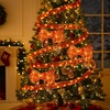 image:imageGeosar 4 Pcs 6562 ft Christmas Tree Fairy Ribbon Lights Lighted Ribbon Garland for Christmas Tree Xmas Decorations for Indoor Outdoor Party Decorations Warm WhiteGoldRed