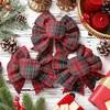 image:imageGeosar 4 Pcs Christmas Buffalo Plaid Bows Decorations 6 Inch Christmas Burlap Gingham Craft Bows Xmas Tree Decorative Wreath Decor for Crafts Xmas Party Birthday DecorBlack and WhiteClassicRed and Green