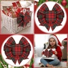 image:imageGeosar 4 Pcs Christmas Buffalo Plaid Bows Decorations 6 Inch Christmas Burlap Gingham Craft Bows Xmas Tree Decorative Wreath Decor for Crafts Xmas Party Birthday DecorBlack and WhiteClassicRed and Green