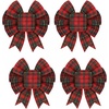 image:imageGeosar 4 Pcs Christmas Buffalo Plaid Bows Decorations 6 Inch Christmas Burlap Gingham Craft Bows Xmas Tree Decorative Wreath Decor for Crafts Xmas Party Birthday DecorBlack and WhiteClassicRed and Green