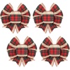 image:imageGeosar 4 Pcs Christmas Buffalo Plaid Bows Decorations 6 Inch Christmas Burlap Gingham Craft Bows Xmas Tree Decorative Wreath Decor for Crafts Xmas Party Birthday DecorBlack and WhiteClassicRed and Green
