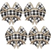 image:imageGeosar 4 Pcs Christmas Buffalo Plaid Bows Decorations 6 Inch Christmas Burlap Gingham Craft Bows Xmas Tree Decorative Wreath Decor for Crafts Xmas Party Birthday DecorBlack and WhiteClassicBlack and White