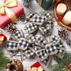 image:imageGeosar 4 Pcs Christmas Buffalo Plaid Bows Decorations 6 Inch Christmas Burlap Gingham Craft Bows Xmas Tree Decorative Wreath Decor for Crafts Xmas Party Birthday DecorBlack and WhiteClassicBlack and White