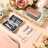 image:imageGeosar 50 Set 8 in 1 Travel Manicure Kit Bulk Professional Nail Clippers Pedicure Nail Care Tools Grooming Stainless Steel Set with Portable Travel Case Gift for Valentine Men WomenRedGlitter Gold