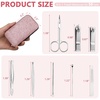 image:imageGeosar 50 Set 8 in 1 Travel Manicure Kit Bulk Professional Nail Clippers Pedicure Nail Care Tools Grooming Stainless Steel Set with Portable Travel Case Gift for Valentine Men WomenRedGlitter Pink