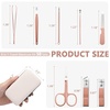image:imageGeosar 50 Set 8 in 1 Travel Manicure Kit Bulk Professional Nail Clippers Pedicure Nail Care Tools Grooming Stainless Steel Set with Portable Travel Case Gift for Valentine Men WomenRedRose Gold