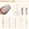 image:imageGeosar 50 Set 8 in 1 Travel Manicure Kit Bulk Professional Nail Clippers Pedicure Nail Care Tools Grooming Stainless Steel Set with Portable Travel Case Gift for Valentine Men WomenRedGlitter Gold