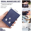 image:imageGeosar 50 Set Travel Manicure Kit Bulk Professional Nail Clippers Pedicure Nail Care Tools Grooming Stainless Steel Set with Portable Travel Case Gift for Christmas Men WomenMulti ColorsNavy Blue