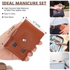 image:imageGeosar 50 Set Travel Manicure Kit Bulk Professional Nail Clippers Pedicure Nail Care Tools Grooming Stainless Steel Set with Portable Travel Case Gift for Christmas Men WomenMulti ColorsBrown
