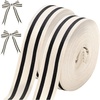 image:imageGeosar 063 Inch x 16 Yards Black and White 2 Rolls Striped Grosgrain Ribbon Natural Cotton Christmas Fabric Ribbon for Gift Wrapping DIY Crafts Wreaths Xmas Holiday Farmhouse Home DecorBlack and White
