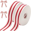 image:imageGeosar 063 Inch x 16 Yards Black and White 2 Rolls Striped Grosgrain Ribbon Natural Cotton Christmas Fabric Ribbon for Gift Wrapping DIY Crafts Wreaths Xmas Holiday Farmhouse Home DecorRed and White