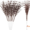 image:imageGeosar 14 Pcs Long Artificial Glitter Berry Stem Ornaments 28 Inch Fake Christmas Picks Christmas Tree Decoration Stems Xmas Decorative Bead Sticks Glittery Twig Branches for DIY Wreath Decor GoldBrown