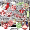 image:imageGeosar 20 Pcs Large Christmas Peppermint Gingerbread Decorations DoubleSided Outdoor Yard Signs Hanging Candy Ornaments for Decorations Christmas Tree Party DecorGingerbreadCandy Style
