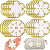 image:imageGeosar 20 Pcs Self Adhesive Snowflake Patches 275 Inches in Diameter Christmas Iron on Chenille Christmas Embroidered Cloth Patches Sew on Appliques for Clothes Hat Shirt Bag Jeans DIYWhiteWhite