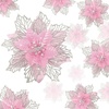 image:imageGeosar 24 Pieces Happy New Year Glitter Poinsettia Flowers Layered Artificial Flowers Wedding New Year Tree Ornaments 346 InchRose GoldPink