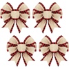 image:imageGeosar 4 Pcs Christmas Buffalo Plaid Bows Decorations 6 Inch Christmas Burlap Gingham Craft Bows Xmas Tree Decorative Wreath Decor for Crafts Xmas Party Birthday DecorBlack and WhiteClassicRed and Black