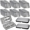 image:imageGeosar 50 Set 8 in 1 Travel Manicure Kit Bulk Professional Nail Clippers Pedicure Nail Care Tools Grooming Stainless Steel Set with Portable Travel Case Gift for Valentine Men WomenRedSliver