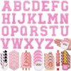 image:imageGeosar 54 Pieces Easter Iron on Patches Self Adhesive Winter Chenille Letter Patches Xmas Iron on Transfers Sew Applique for DIY Backpack Clothes AccessoryRed and GreenClassic StylePink