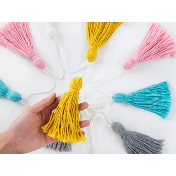 Mkono 2 Pack Tassel Garland Boho Cotton Pastel Banner for Thanksgiving Christmas Birthday Party Decor Rainbow Wall Hangings for Classroom Nursery Kids Girls Bedroom Baby Shower Wedding Decor