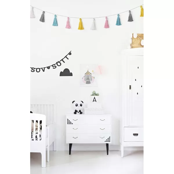 Mkono 2 Pack Tassel Garland Boho Cotton Pastel Banner for Thanksgiving Christmas Birthday Party Decor Rainbow Wall Hangings for Classroom Nursery Kids Girls Bedroom Baby Shower Wedding Decor
