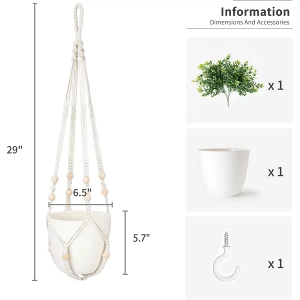 Mkono Fake Hanging Plant with Pot Hanging Plants Artificial Decor Macrame Plant Hanger with Faux Plant Greenery Boho Hanging Planter for Home Bedroom Bathroom Office Decoration1
