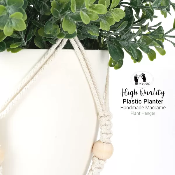 Mkono Fake Hanging Plant with Pot Hanging Plants Artificial Decor Macrame Plant Hanger with Faux Plant Greenery Boho Hanging Planter for Home Bedroom Bathroom Office Decoration1