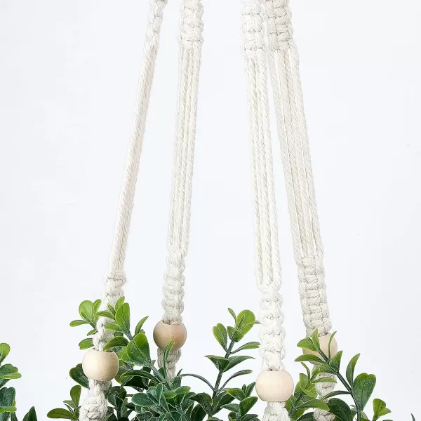 Mkono Fake Hanging Plant with Pot Hanging Plants Artificial Decor Macrame Plant Hanger with Faux Plant Greenery Boho Hanging Planter for Home Bedroom Bathroom Office Decoration1