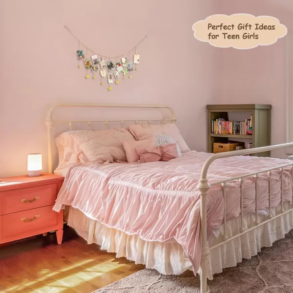 Mkono Hanging Photo Display Boho Decor Wooden Stars Garland with Metal Chains Pictures Cards Holder with 25 Wood Clips Wall Art for Room Bedroom Dorm Teen Girl Gift Ages 12 13 14 Years Old GoldGold