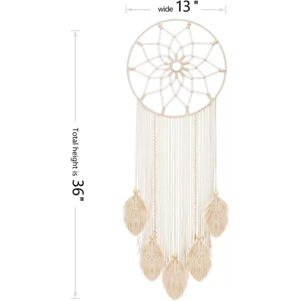 Mkono Large Dream Catcher Macrame Boho Wall Hanging Decor Woven Feather Tassels Dreamcatcher Decoration for Teen Girl Room Nursery Bedroom Dorm Chic Gift 36quot L x 13quot W