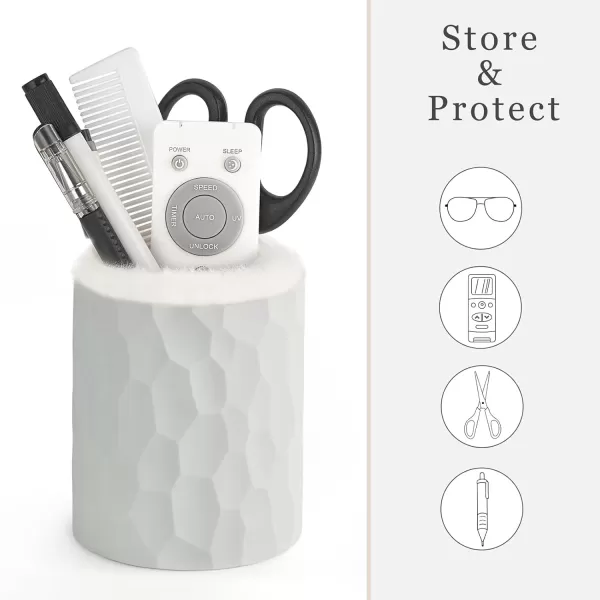 Mkono Plush Lined Eyeglasses Holder Protective Glasses Holder Stand Case Antiscratch Glasses Storage OrganizerGray
