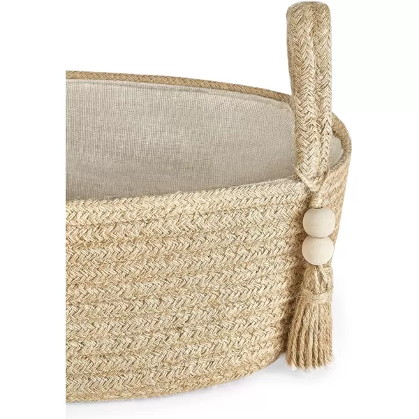 Mkono Small Storage Basket for Toilet Tank Top Boho Bathroom Decor Woven Rope Toilet Paper Tray Back of Toilet Organizer for Shelf Bedroom Living Room Black and White 1 Pack 13quot L x 6quot WBrown
