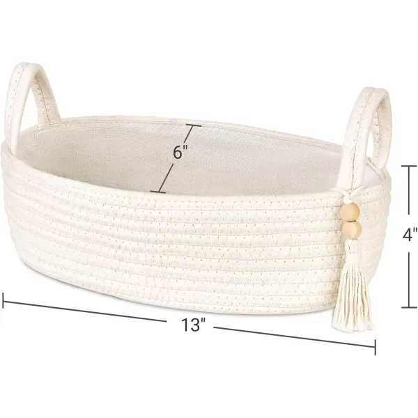 Mkono Small Storage Basket for Toilet Tank Top Boho Bathroom Decor Woven Rope Toilet Paper Tray Back of Toilet Organizer for Shelf Bedroom Living Room Black and White 1 Pack 13quot L x 6quot WWhite