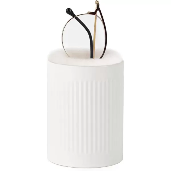 Mkono Plush Lined Eyeglasses Holder Metal Protective Glasses Holder Stand Antiscratch Glasses Storage Organizer Case for Table Desk Nightstand Car Office