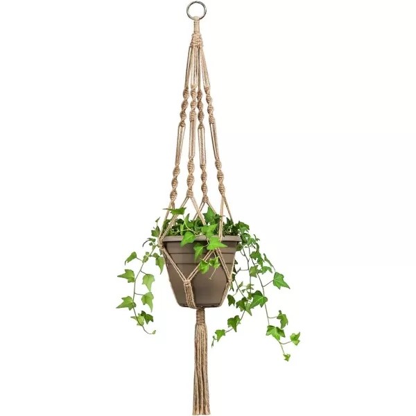 Mkono 2 Pack Macrame Plant Hangers Indoor Hanging Planter Basket Decorative Flower Pot Holder Jute Rope for Indoor Outdoor Home Decor 4 Legs 40 Inch BrownBrown