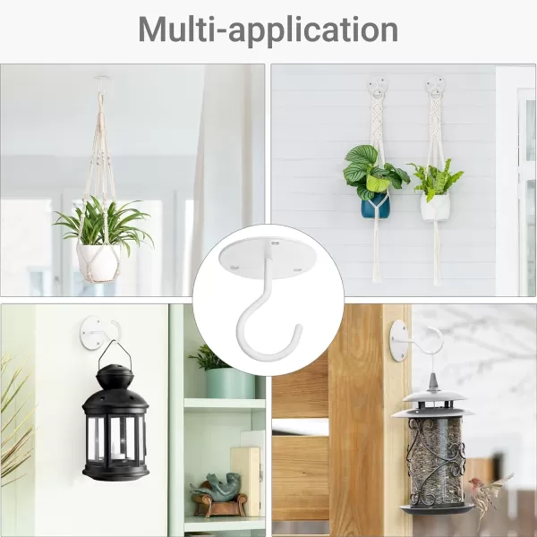 Mkono Ceiling Hooks for Hanging Plants Metal Plant Hanger Bracket Wall Mount Hooks for Hanging Bird Feeders Lanterns Wind Chimes Planters IndoorampampOutdoor Decoration Hooks 2Pack WhiteWhite
