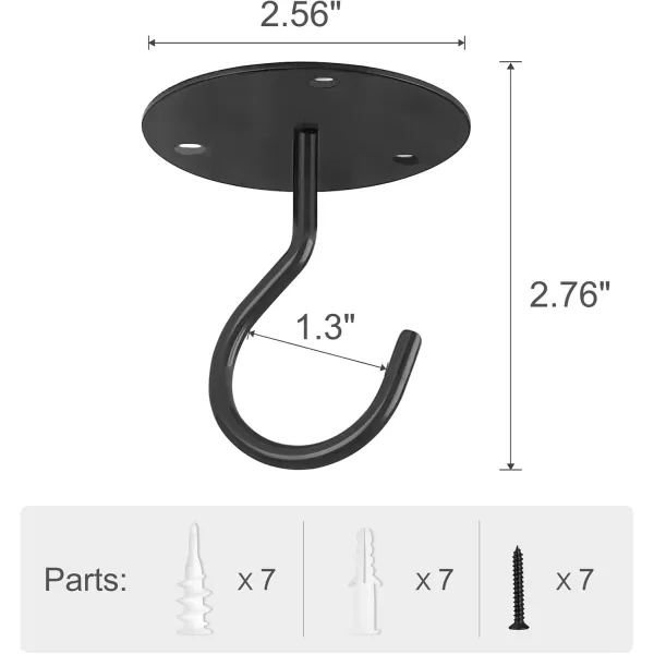 Mkono Ceiling Hooks for Hanging Plants Metal Plant Hanger Bracket Wall Mount Hooks for Hanging Bird Feeders Lanterns Wind Chimes Planters IndoorampampOutdoor Decoration Hooks 2Pack WhiteBlack