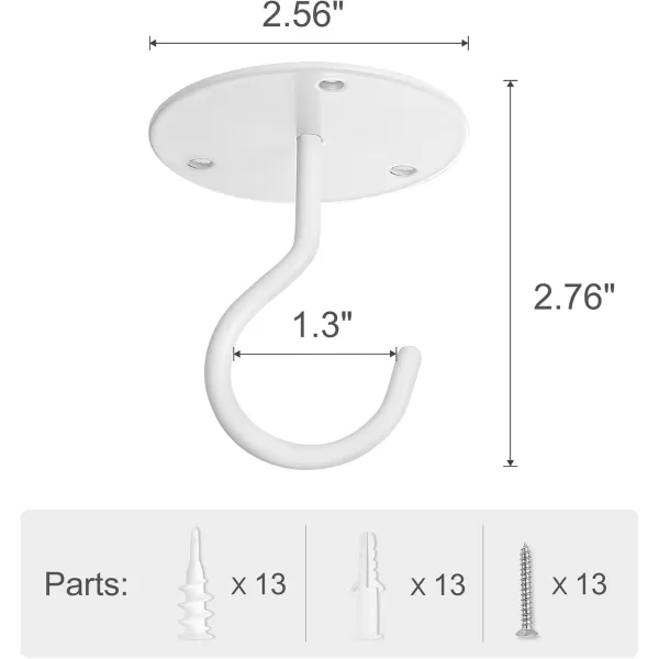 Mkono Ceiling Hooks for Hanging Plants Metal Plant Hanger Bracket Wall Mount Hooks for Hanging Bird Feeders Lanterns Wind Chimes Planters IndoorampampOutdoor Decoration Hooks 2Pack WhiteWhite