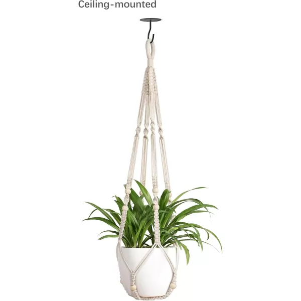 Mkono Ceiling Hooks for Hanging Plants Metal Plant Hanger Bracket Wall Mount Hooks for Hanging Bird Feeders Lanterns Wind Chimes Planters IndoorampampOutdoor Decoration Hooks 2Pack WhiteBlack