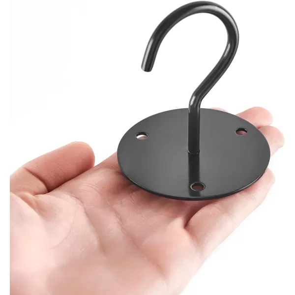Mkono Ceiling Hooks for Hanging Plants Metal Plant Hanger Bracket Wall Mount Hooks for Hanging Bird Feeders Lanterns Wind Chimes Planters IndoorampampOutdoor Decoration Hooks 2Pack WhiteBlack