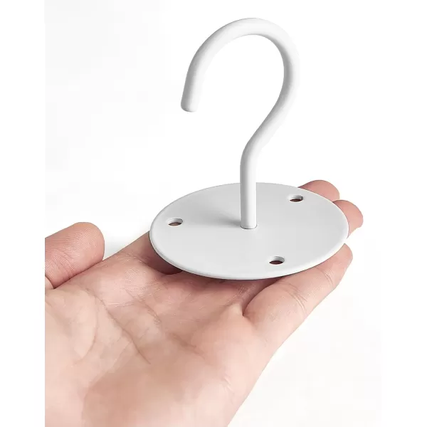 Mkono Ceiling Hooks for Hanging Plants Metal Plant Hanger Bracket Wall Mount Hooks for Hanging Bird Feeders Lanterns Wind Chimes Planters IndoorampampOutdoor Decoration Hooks 2Pack WhiteWhite