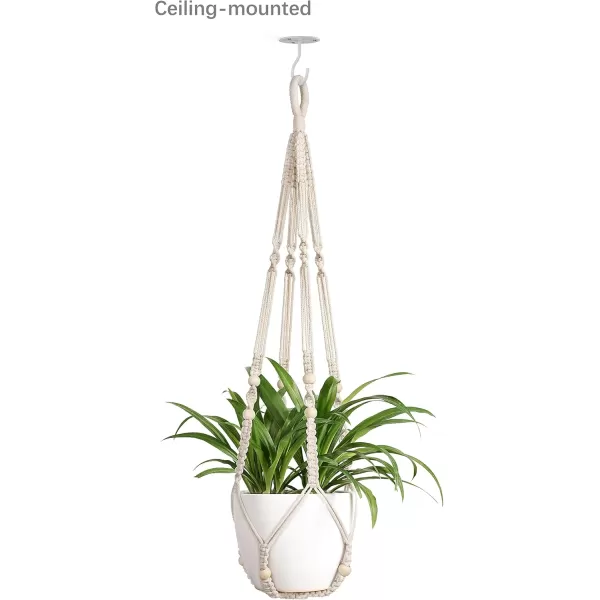 Mkono Ceiling Hooks for Hanging Plants Metal Plant Hanger Bracket Wall Mount Hooks for Hanging Bird Feeders Lanterns Wind Chimes Planters IndoorampampOutdoor Decoration Hooks 2Pack WhiteWhite