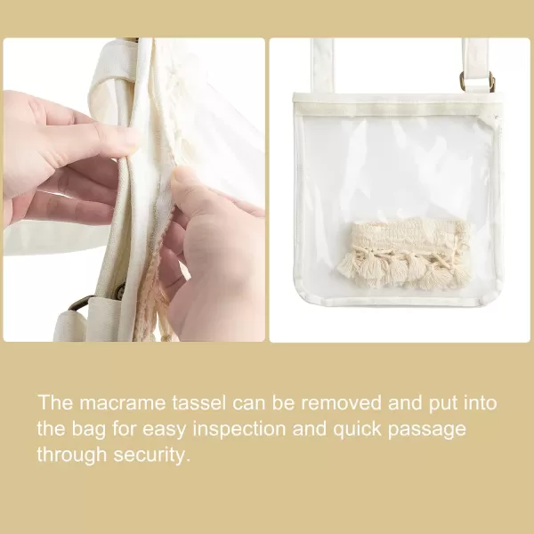 Mkono Clear Bag Stadium Approved Boho Concert Purses for Women Cute Crossbody Festival Bag for Sport Events Festival Concert Accessories