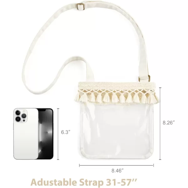 Mkono Clear Bag Stadium Approved Boho Concert Purses for Women Cute Crossbody Festival Bag for Sport Events Festival Concert Accessories