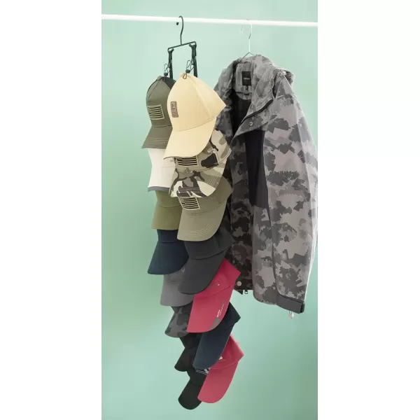 Mkono Closet Storage Rack Baseball Cap Keeper Hanger with 16 Hooks Modern Multifunctional Organizer for Door and Wall Fit Most Hats
