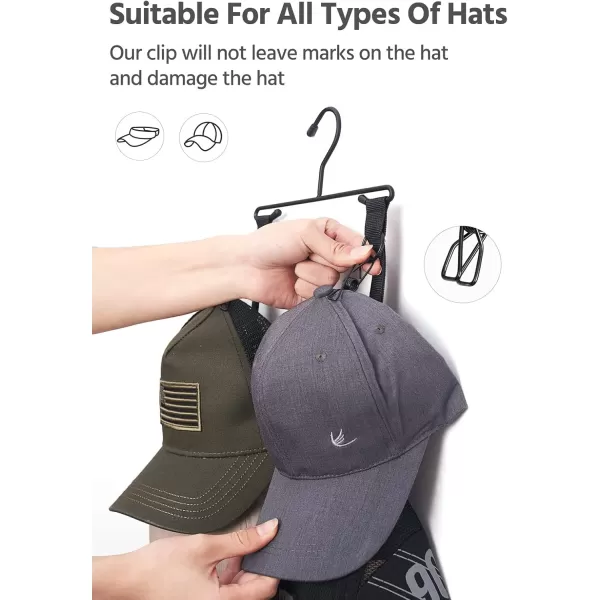 Mkono Closet Storage Rack Baseball Cap Keeper Hanger with 16 Hooks Modern Multifunctional Organizer for Door and Wall Fit Most Hats