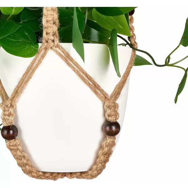 Mkono Fake Hanging Plant with Pot Artificial Plants for Home Decor Indoor Macrame Plant Hanger with Faux Vine Hanging Planter Greenery for Bedroom Bathroom Kitchen Office Decor Brown PothosBrown