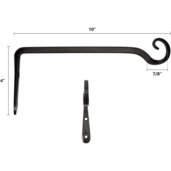 Mkono Hanging Plant Bracket 10 inch Metal Wall Plant Hook Decorative Plant Hanger for Bird Feeders Planters Lanterns Wind Chimes Home Decor Indoor Outdoor 2 Pack BlackBlack